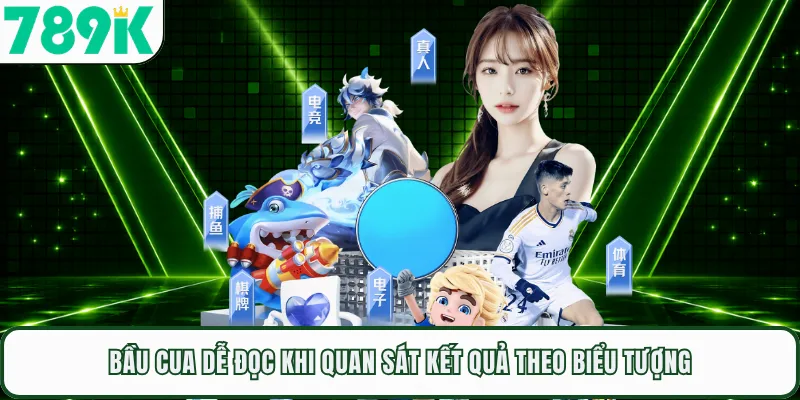 Bầu cua dễ đọc khi quan sát kết quả theo biểu tượng