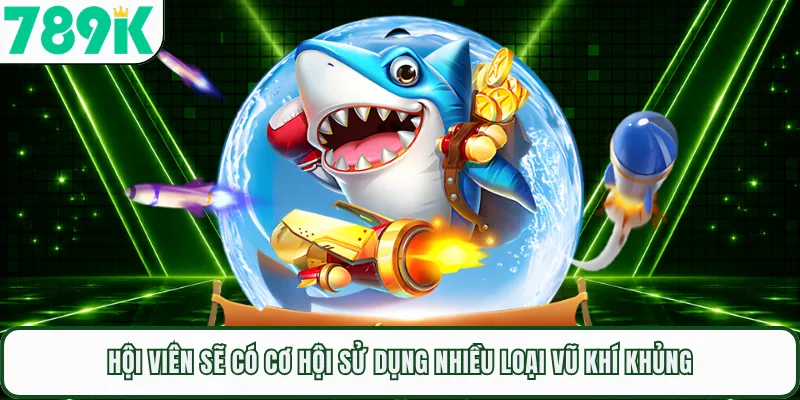 Hội viên sẽ có cơ hội sử dụng nhiều loại vũ khí khủng